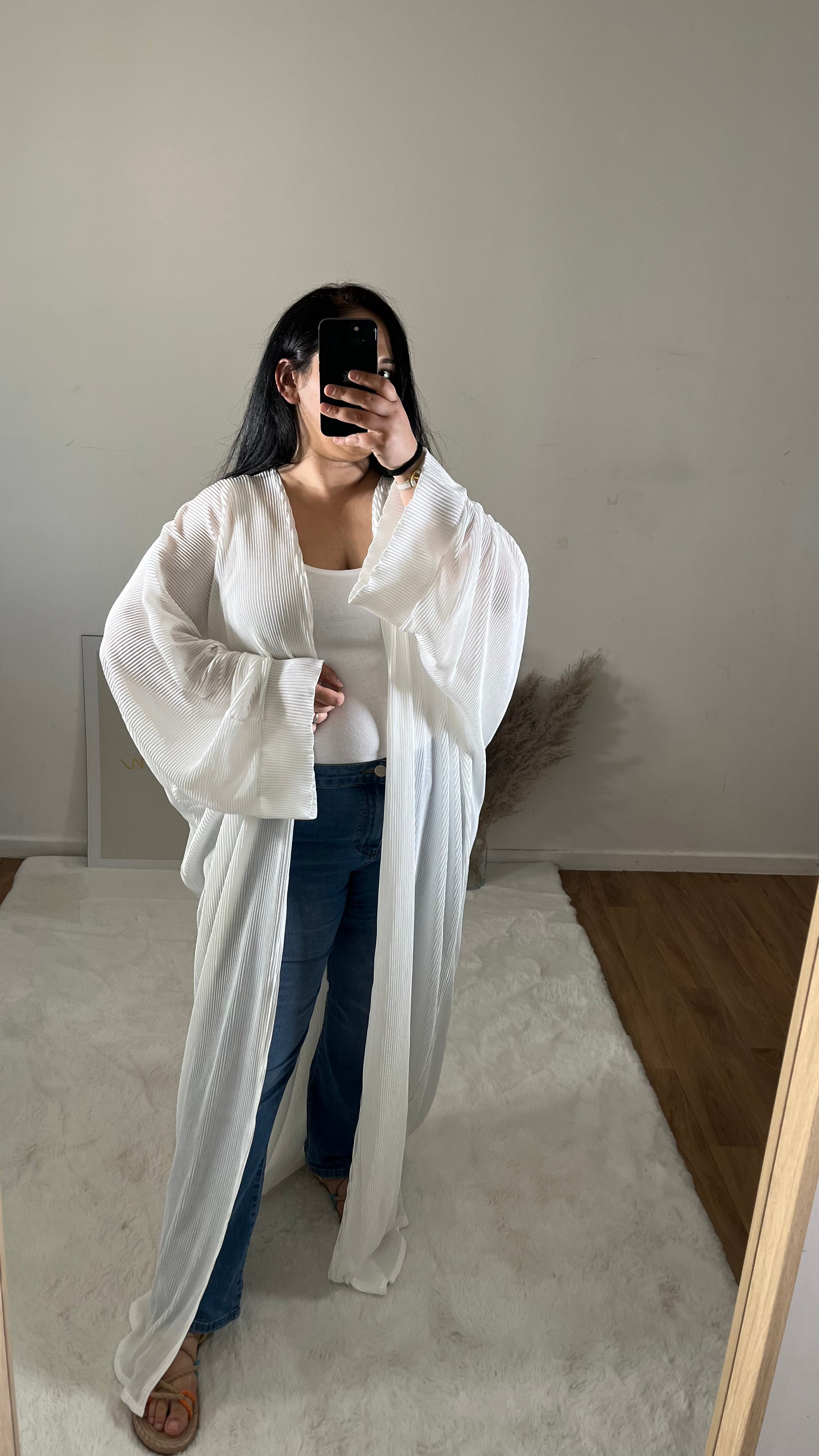 Kimono plissé blanc