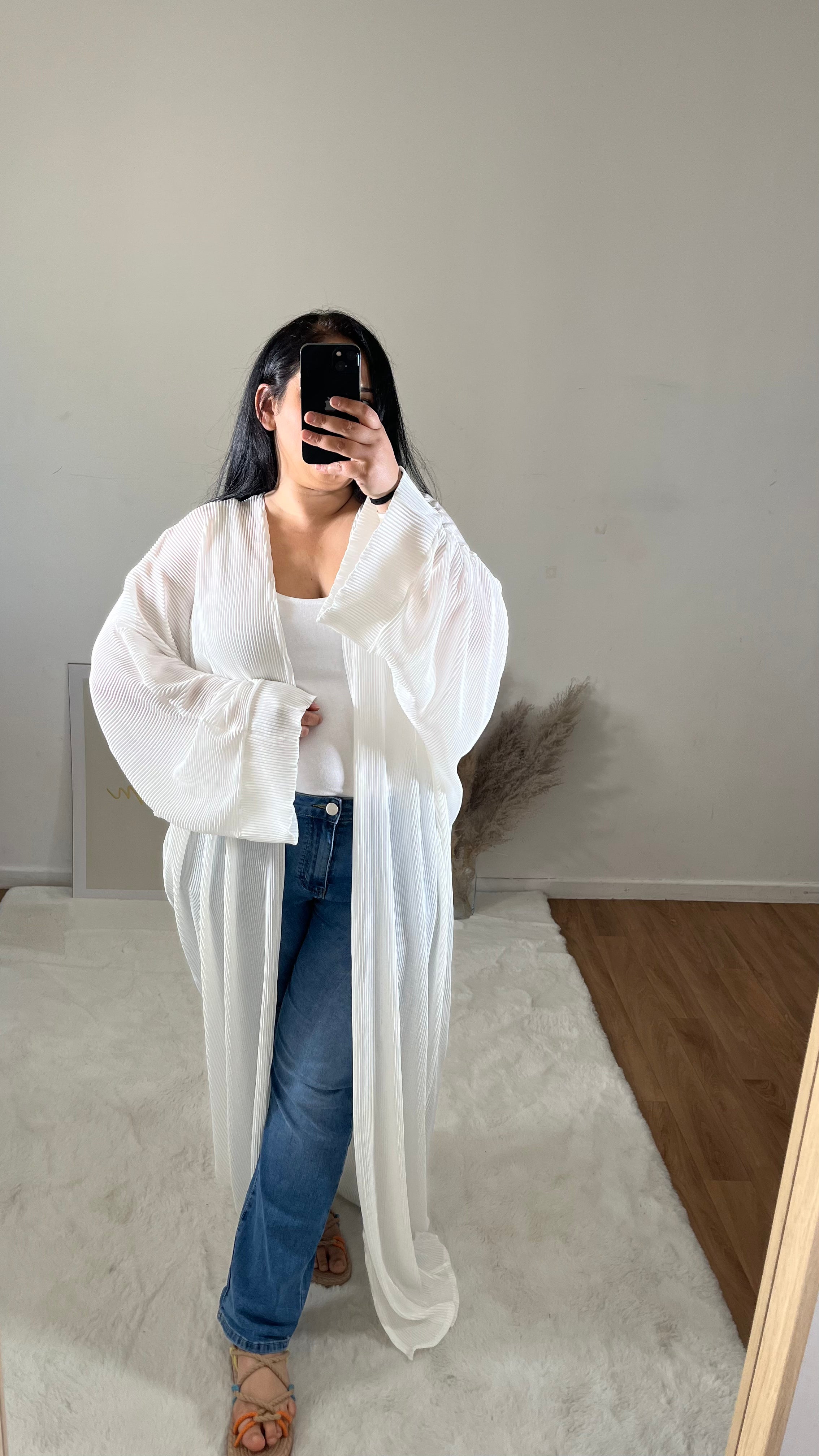 Kimono plissé blanc