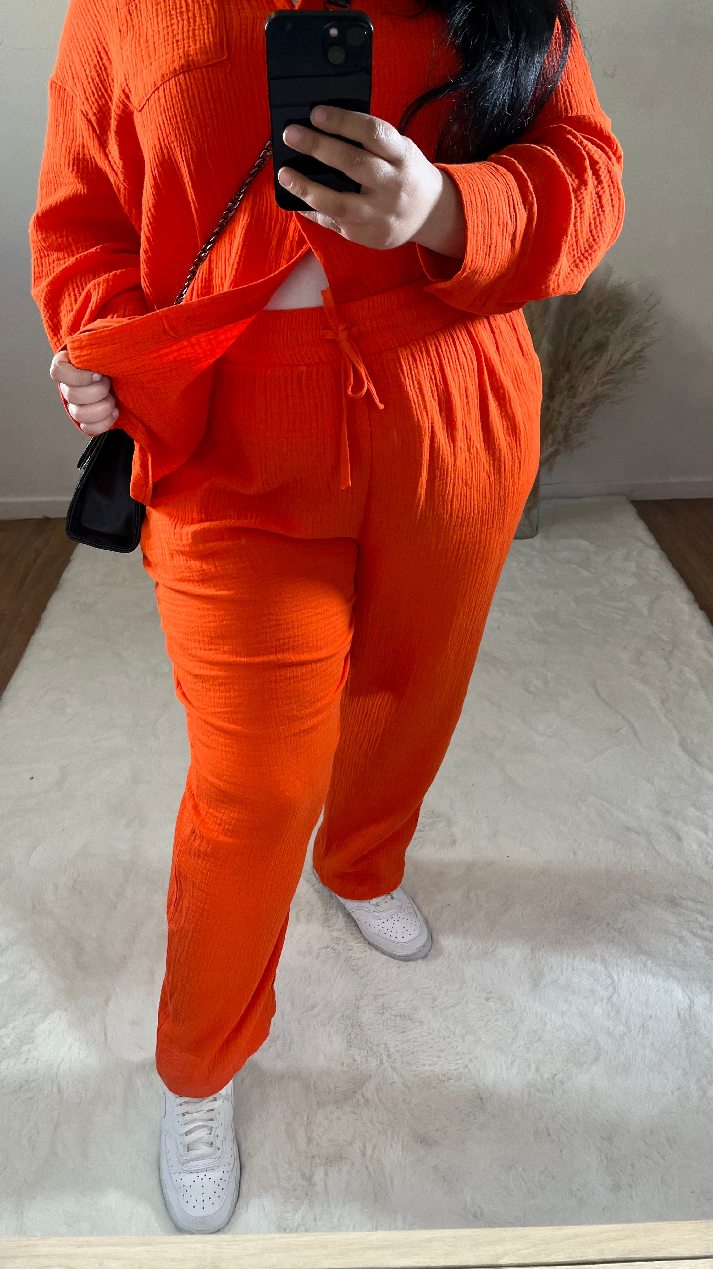 Pantalon en Gaz de coton orange