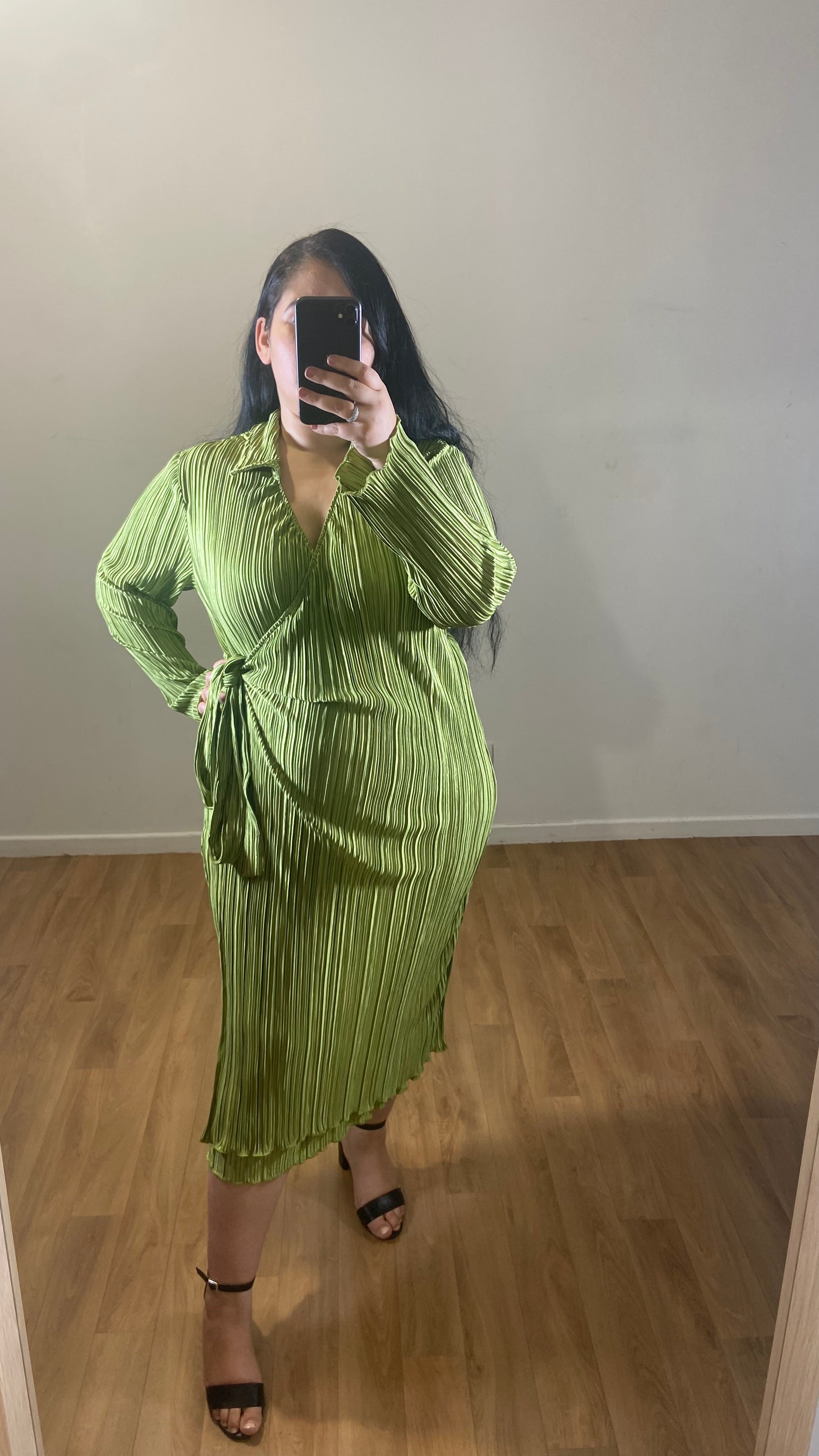 Robe plissée Sophie vert
